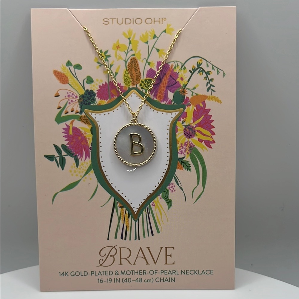 1202. Studio OH! Gold-Plated Necklace with Initial‎ B Pendant